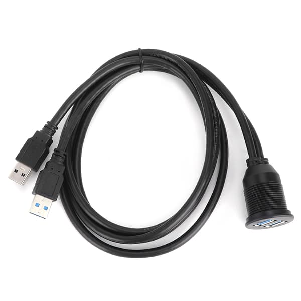 Dubbel USB 3.0 Datakabel Instrumentbräda Infälld Panel Förlängning Vattentät 1 Meter 39.4in