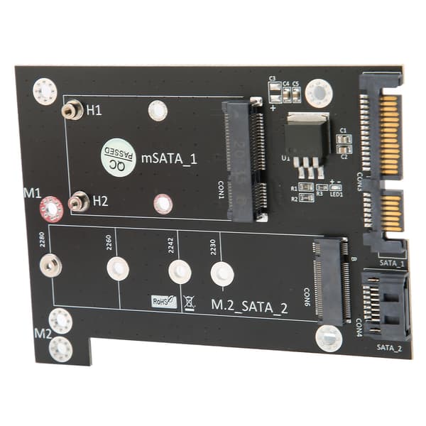 M.2 NGFF til Dual SATA3 Adapterkort MSATA SSD Konverter Rask Lesehastighet Datatilbehør