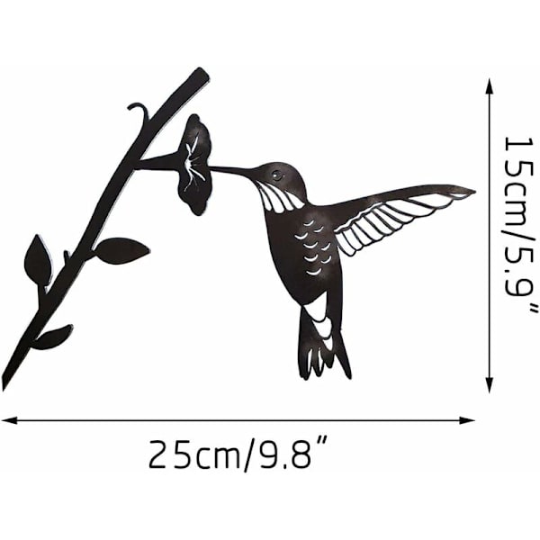 Jernalvekylling Hummingbird Metallfugl Stålsilhuett, Stålgren Fugledekorasjon, Metallfigurkunst