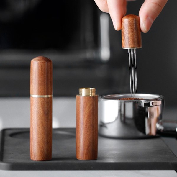3st Nålpulverdistributör Livsmedelsklass Anti-rost Återanvänds Säkert Anti-deformering Bryt upp Klumpat pulver Rostfritt stål Espresso Tamper Kaffepulver Dist