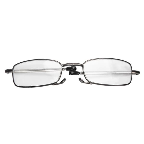 Sammenleggbare briller Unisex Menn Kvinner Rustfritt Stål Eldre Anti-skli Leseglass (+250 Grå)