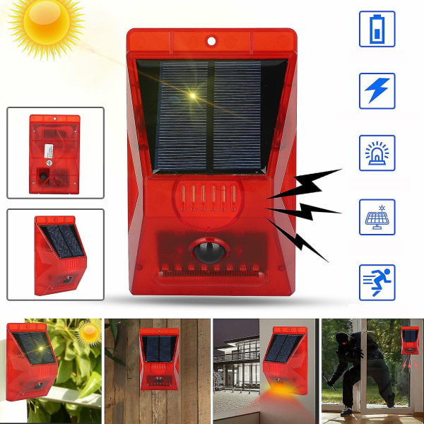 Solar varsellys Solar Alarm Strobe Light Motion Sensor