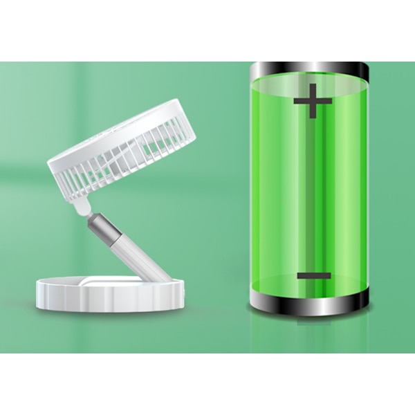 Taitettava lattia sisäänvedettävä USB lataustuuletin (valkoinen)