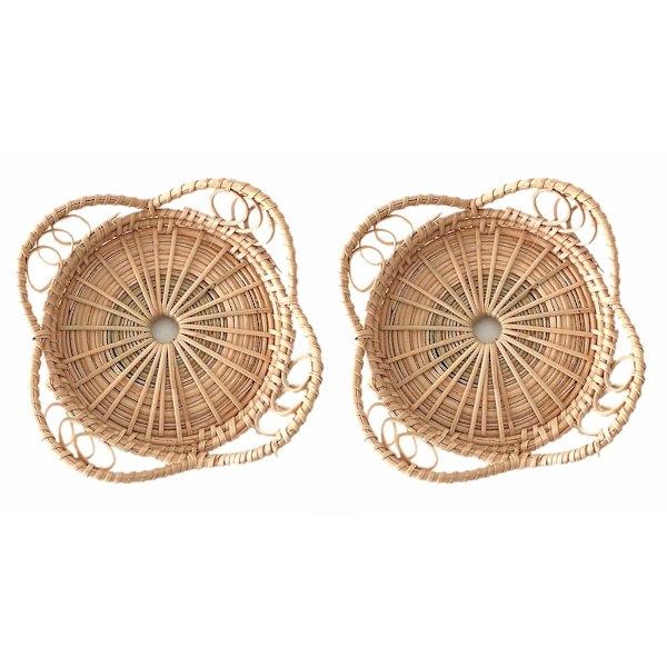 2kpl kupinaluset Rustic Vintage rottinki Boho Style Pöytäjuomakuppimatot keittiöön