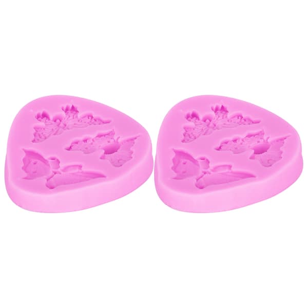 2 STK Rosa Silikon Kakeform for Mat Smørpaier Håndlaget Såpe Aromaterapi Gips