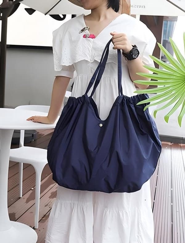Ekstra stor sammenleggbar handlepose - Multifunksjonell totebag og strandveske