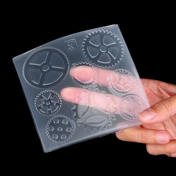 Gear Shape 3D Sjokoladeform Fondant Silikonformsett - 4 stk