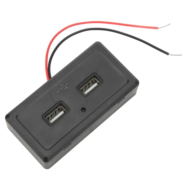 RV Bus Dual USB Oplader Panel 12V 24V Vandtæt Universal Sort