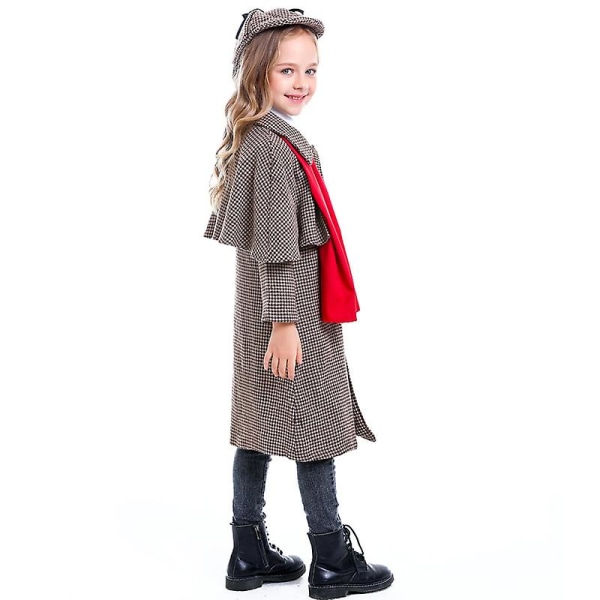 Barnedetektivkostyme Brun viktoriansk historie Halloween XL