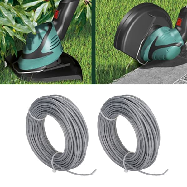 2-pack 24m 2,0mm Grå Trimmertråd Spole för Bosch ART 24 27 30 36 Gräsklippare