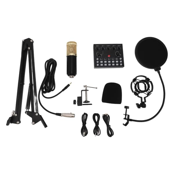 Podcast Bundle Kondensatormikrofon Live Sound Card Kit til Streaming Optagelse