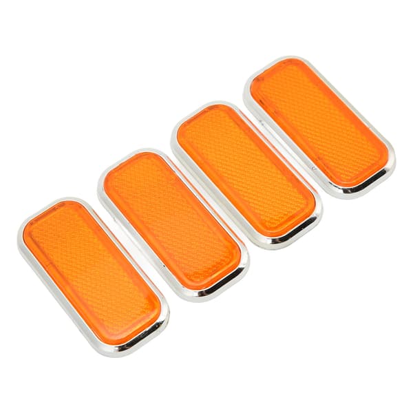 4 st Orange Rektangulära ABS Reflex Säkerhetsdekaler Universal för Bil Motorcykel