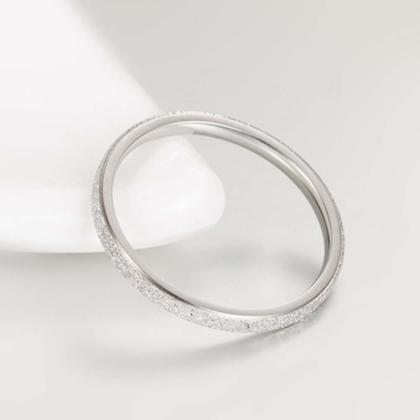 Glitter Matte Slim Band Titanium Stål Finger Ring Brude bryllup smykker gave Silver US 6 4mm