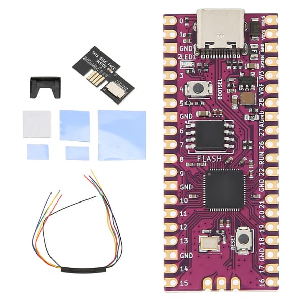 Raspberry Pi Dual Core ARM Cortex M0+ 264KB Mikrokontrollerikortti SD2SP2 SDLoad SDL -sovittimella, musta