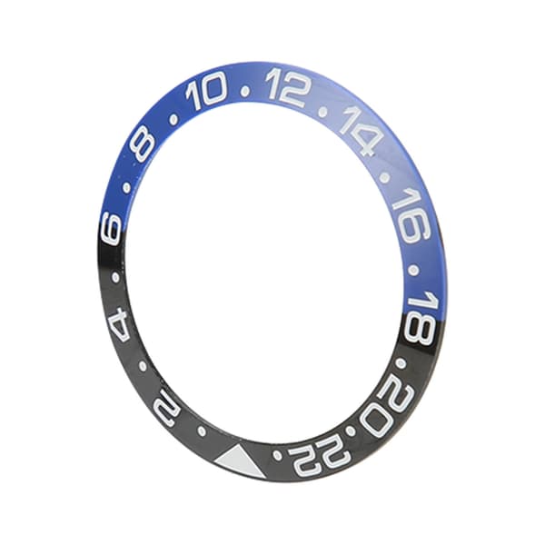 38 mm Sort Blå Keramisk GMT Urkrans Indsats Ring Hvide Tegn