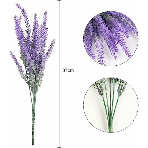 Kunstig blomst simulering lavendel simulering grønn plante (10 stk lavendel-lilla flokk),