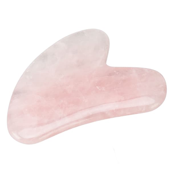 Pinkt hjerteformet krystal Gua Sha-plade til ansigt, hals og blodcirkulation