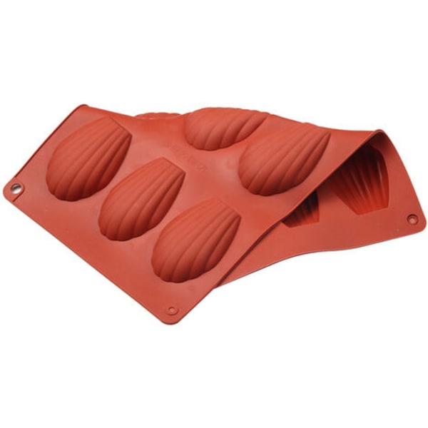 1st 9-håls silikon Madeleine molds Riflad tårta Form Resistance Form