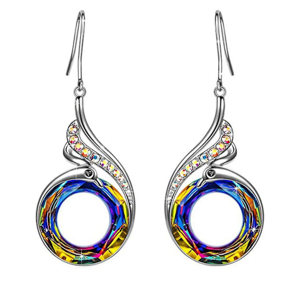 Nya örhängen Örhängen Färgglada Crystal Peacock Creative Gradient Örhängen