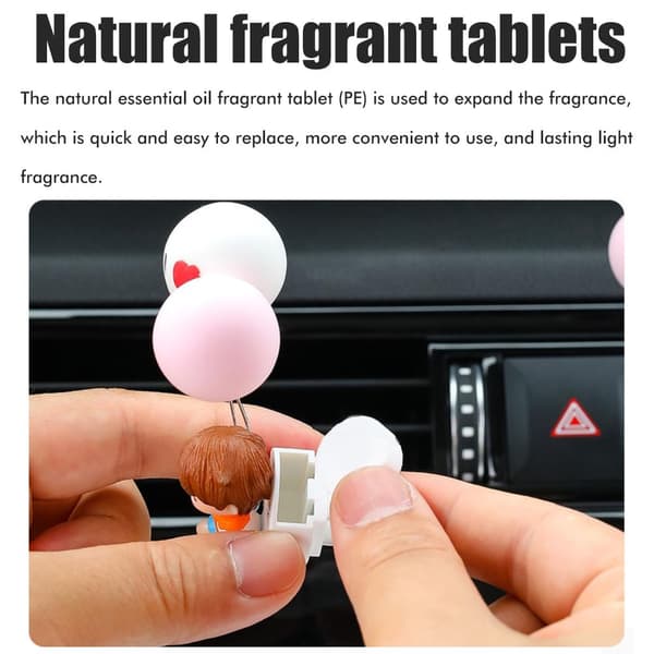 Søtt tegneseriepar Actionfigur Bilventil Klips Aromaterapi Luftfrisker Dashborddekor