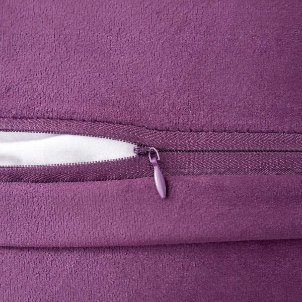 Pakke med 2 fløjlspudebetræk Pompom dekorative pudebetræk Solid blødt pudebetræk med poms Firkantet til sofa Sofa Soveværelse Bil 18x18inch Da 26 x26 Purple