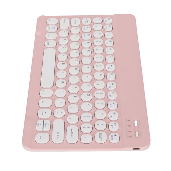 Trådløst tastatur til mobiltelefon, tablet, bærbar computer, stabil forbindelse, kompatibel med iOS Android Windows Pink