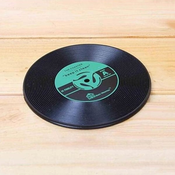 5 stk Retro Cd-design Antislip Pvc Drink Coaster Pad Kop Kaffemåtte Dækkeserviet