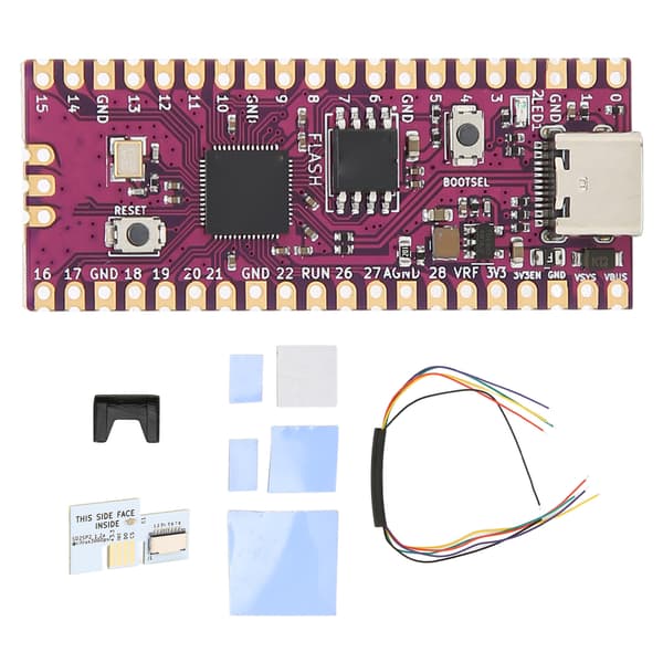 Raspberry Pi Board Dual Core 264KB ARM Cortex M0+ Processor Microcontroller Board med SD2SP2 SDLoad SDL Adapter Hvid