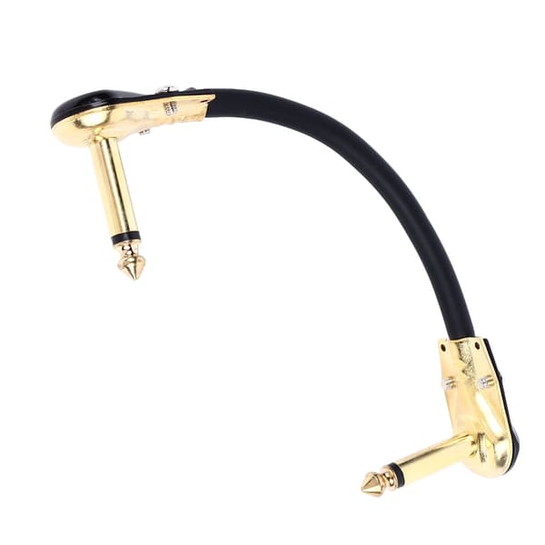 Gull 15 cm 5,9 tommer elektrisk gitar effektpedalkabel flat patch strømforsyning instrumenttilbehør