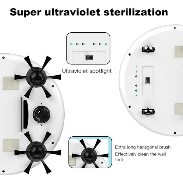 Robotstøvsuger, 4 i 1 3200Pa Superstille automatisk intelligent feiemaskin med feie og unngå hindringer for kjæledyrhår, hardt teppe,