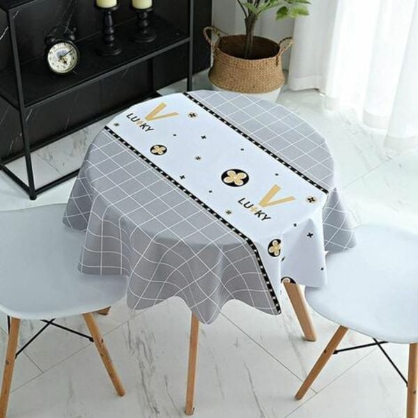 Pyöreä pöytäliina vedenpitävä öljyliina pyöreä pöytäliina PVC 120cm ympäristöystävällinen pöytäliina Nordic tahraa hylkivä pestävä