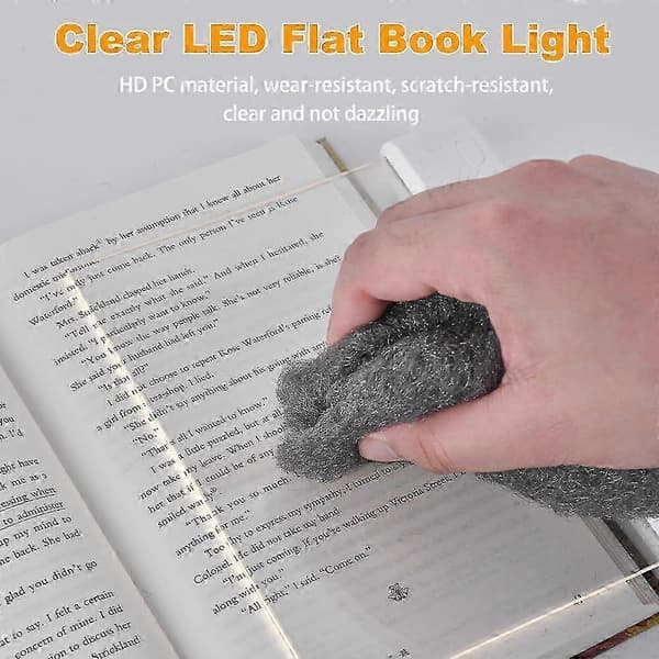 Book Light, Rechargeable Clear LED Flat Reading Lamp with 3 Colors and Timer, Dimmable Panel Light Book Full Page Light for Reading in Bed at Night