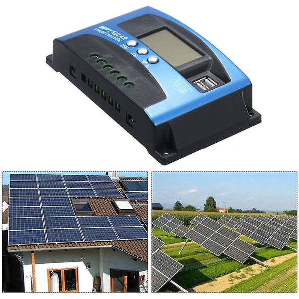 Dubbel USB LCD-skärm Solar Charge Controller 40a Mppt Automatisk Solcell Panel Charge Regulator