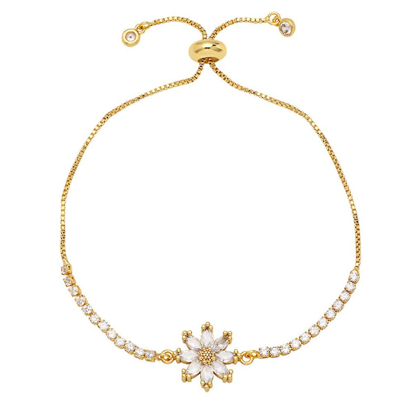 Armband Vintage Zircon Flower Stud Modesmycken Ac9208 Pink