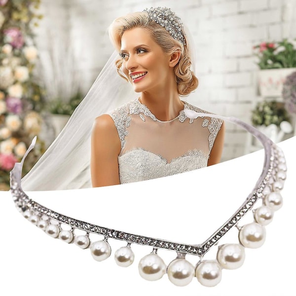 Pearl Tiara Vintage bryllup tiaras krone for jenter kvinner bruden hodeplagg