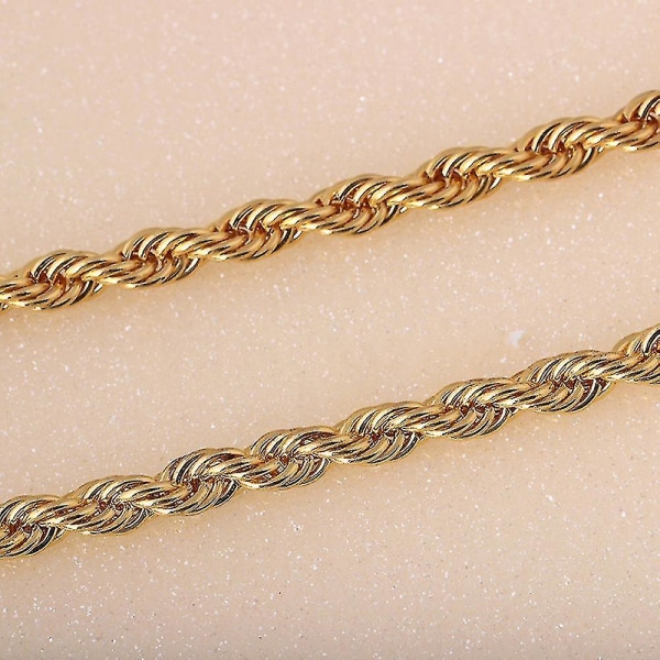 Män Kvinnor Mode Lyxfylld Curb Cuban Link Guld Halsband Smycken Kedja