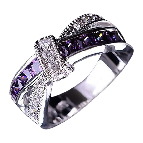 Ring Rhinestone Indlagt Dekorativ Legering Cross Design Finger Band til fest 8