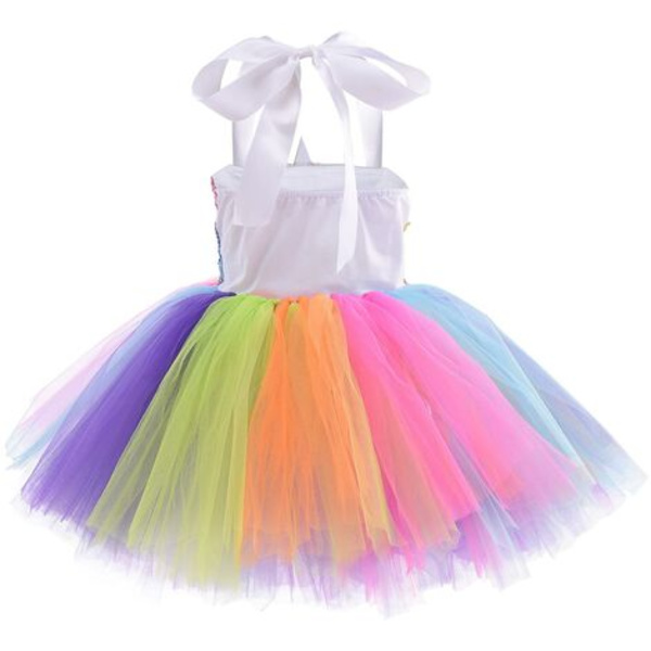 Tyttöjen yksisarvinen puku Led valaistu yksisarvinen tutu mekko, Halloween juhlapuku - väri4 90-100cm，