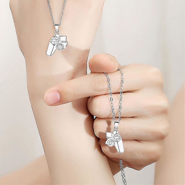 Pari Magneettinen Peliohjain Peliohjain Kaulakoru Riipus Ketju Lover Lahja Silver