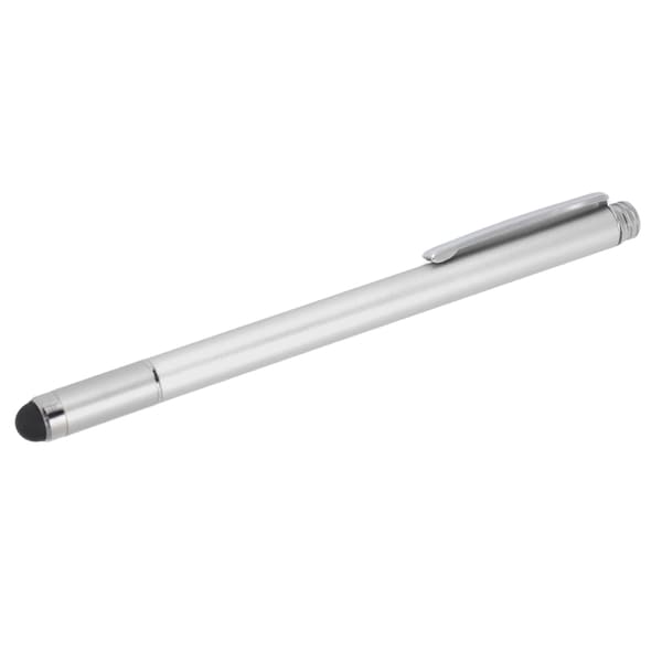 2 i 1 Stylus Pen Sølv Kompakt Bærbar Touch Screen Pen til IOS Tablet Kindle IPhone