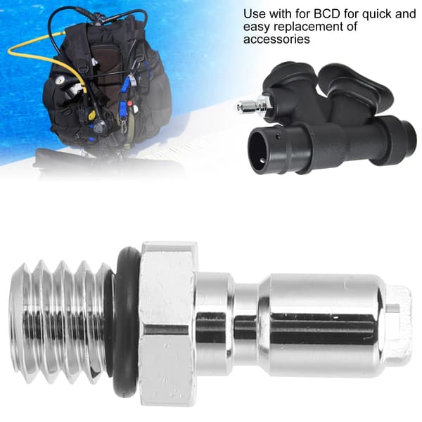 BCD Power Inflator Adapter Udskiftning: Forkromet Messing Dykkeudstødningsventilnippel