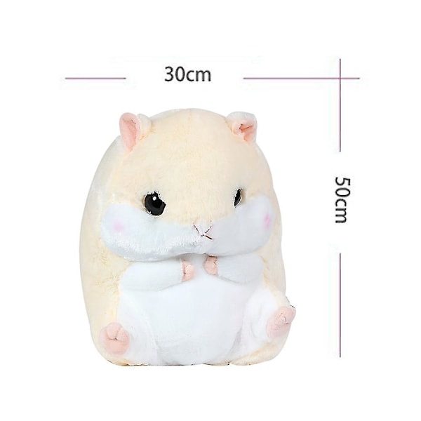 Sødt plys hamster udstoppet dyrelegetøj med tæppe beige With Blanket