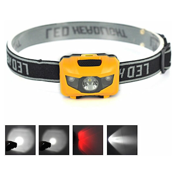 Udendørs campinglampe 3W hovedlys Fiskehovedlys (sort)， til udendørs camping, eventyr, jagt osv.