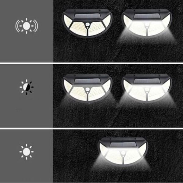 4 stk Solar Vegglampe Vanntett Utendørs Vegglampe Ingen ledninger Kroppssensor Patio Vegglampe