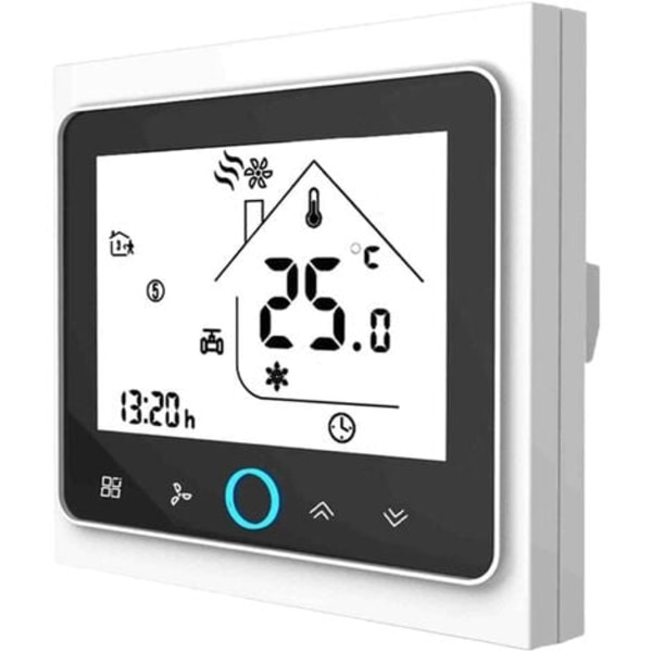 WiFi-termostat til gas-/vandkedel, LCD-skærm (TN-skærm) Smart termostat, programmerbar baggrundsbelyst touch-knap med A