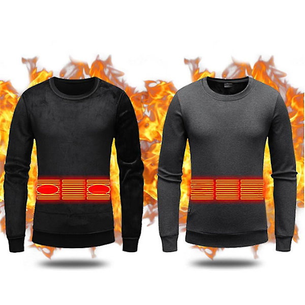 Elektrisk Opvarmet Sweater Usb Charging Termisk Undertøj XL grey