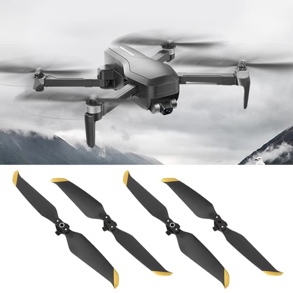 4 stk. støjsvage Quick Release propeller til DJI Mavic Air 2 drone, sort guld kant