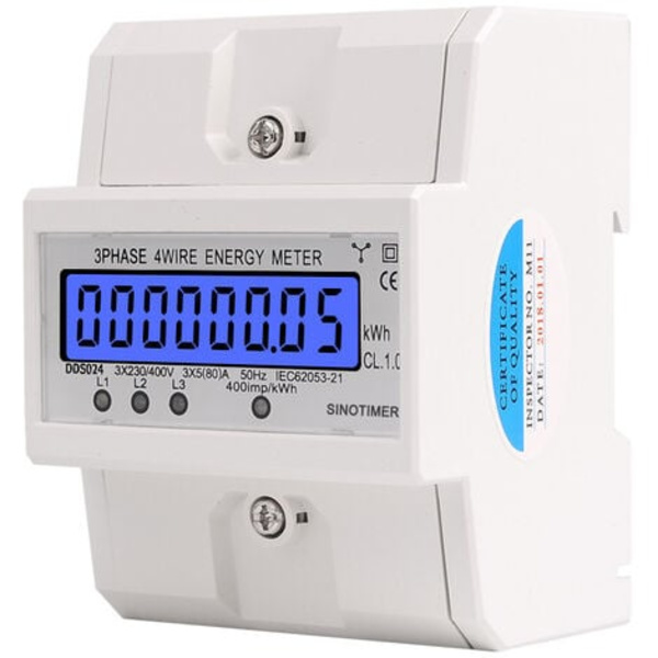 DDS024 5-100A 380V 50Hz enkeltfaset AC-amperemeter med LCD-skærm