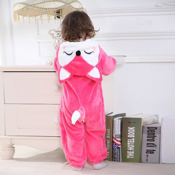 Baby Dinosaur kostym Barn Söt Hoodie Jumpsuit Halloween Rose Fox 18-24 Months