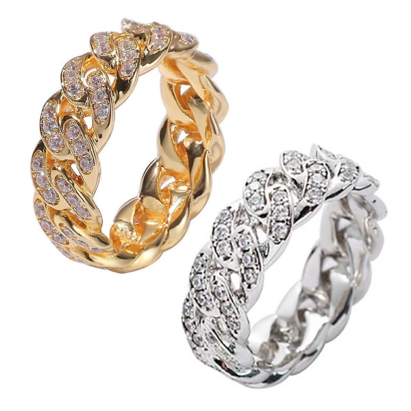 Mode Twisted Ring Creative Smycken Ring Cubic Zirconia Legering Finger Ring för present Golden US 9